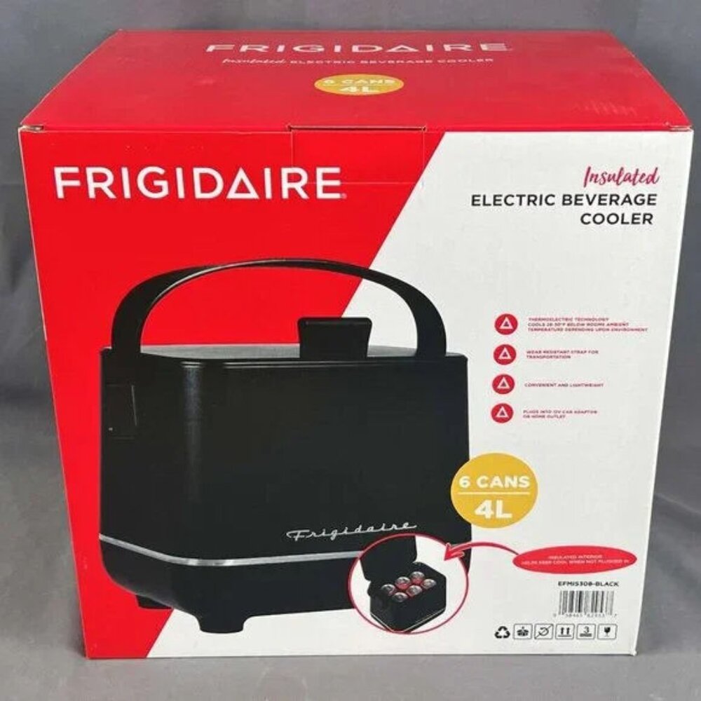 Frigidaire Top Opening White 6-Can Insulated‎ Mini-Fridge/Cooler. NIP